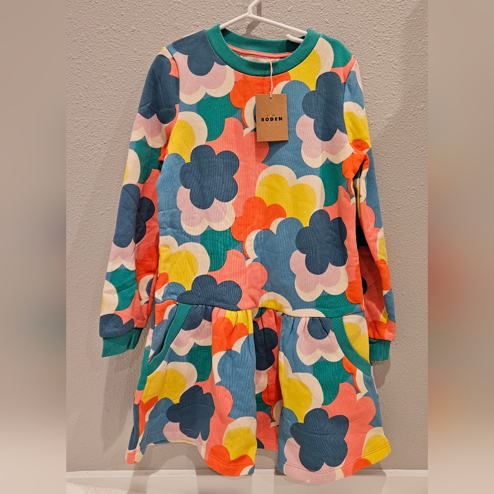 NWT Mini Boden Colorful Floral Dress Size 9-10